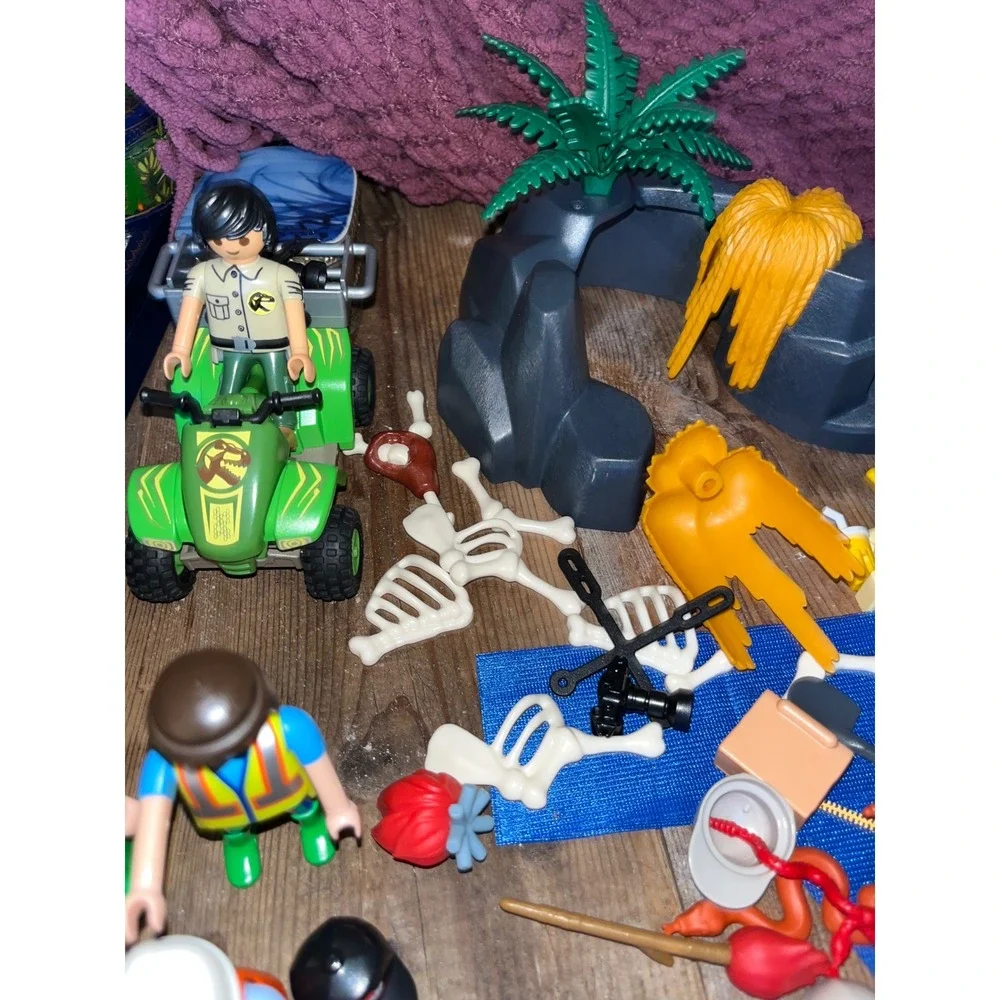 Playmobil Adventure Lot ATV Canoe Tent Figures Skeleton Jungle Safari